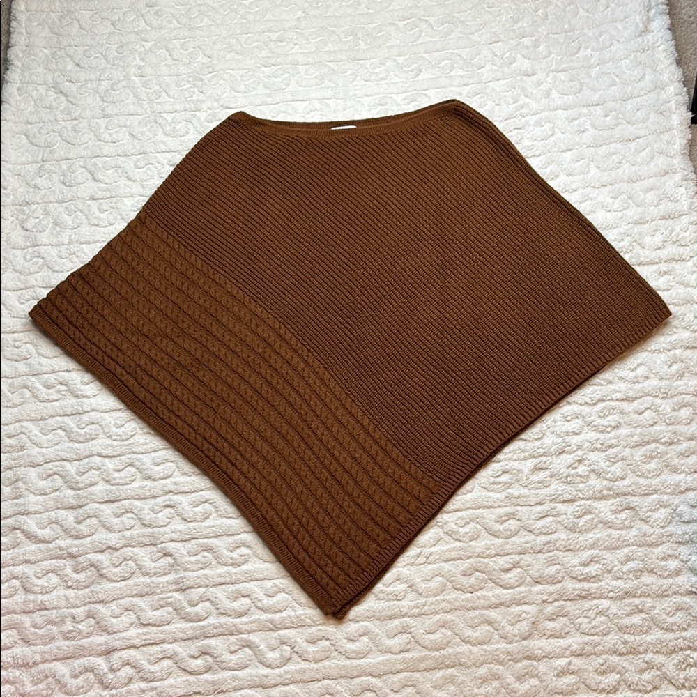 J. Jill Brown Sweater Poncho One Size